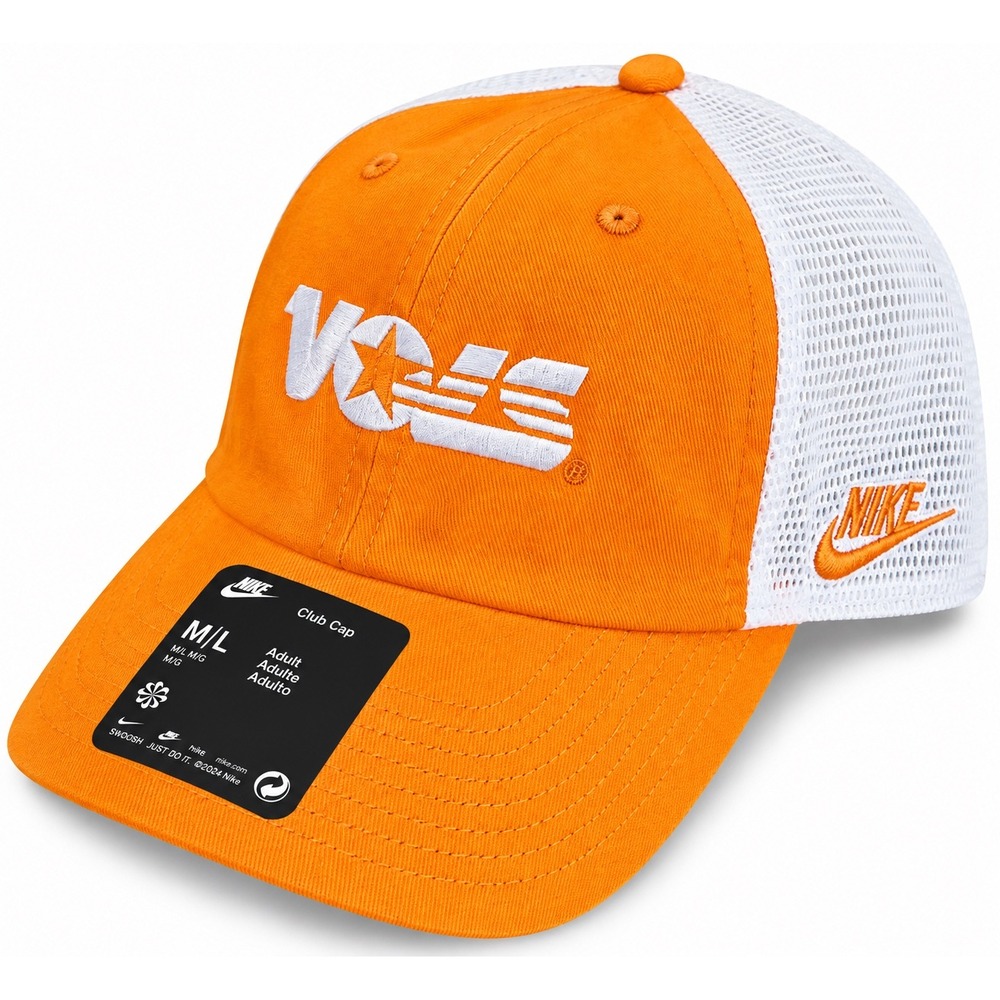 Nike Tennessee Volunteers Vols Club Cap Hat Orange White Mesh Adjustable NCAA